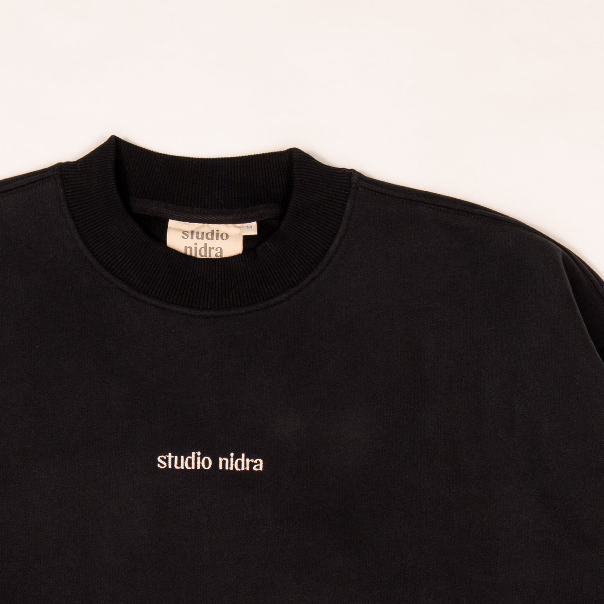 Crewneck Sweatshirt | Midnight Black | Organic Cotton - Studio Nidra
