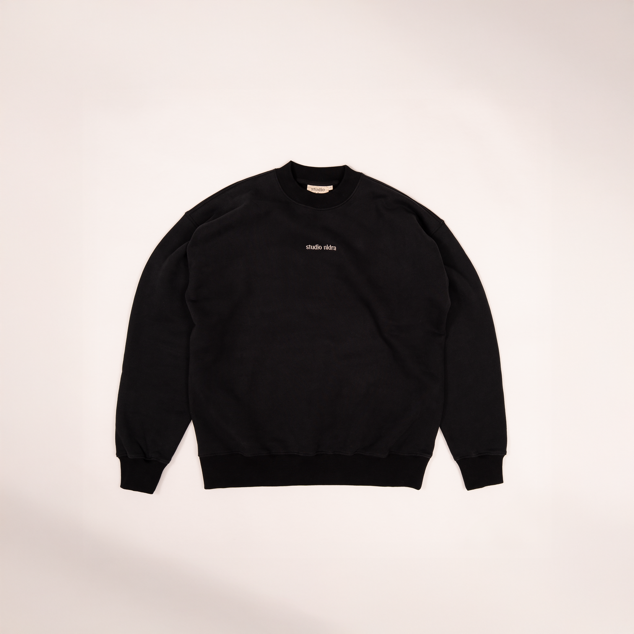 Crewneck Sweatshirt | Midnight Black | Organic Cotton - Studio Nidra Crewneck Sweatshirt | Midnight Black | Organic Cotton - Studio Nidra