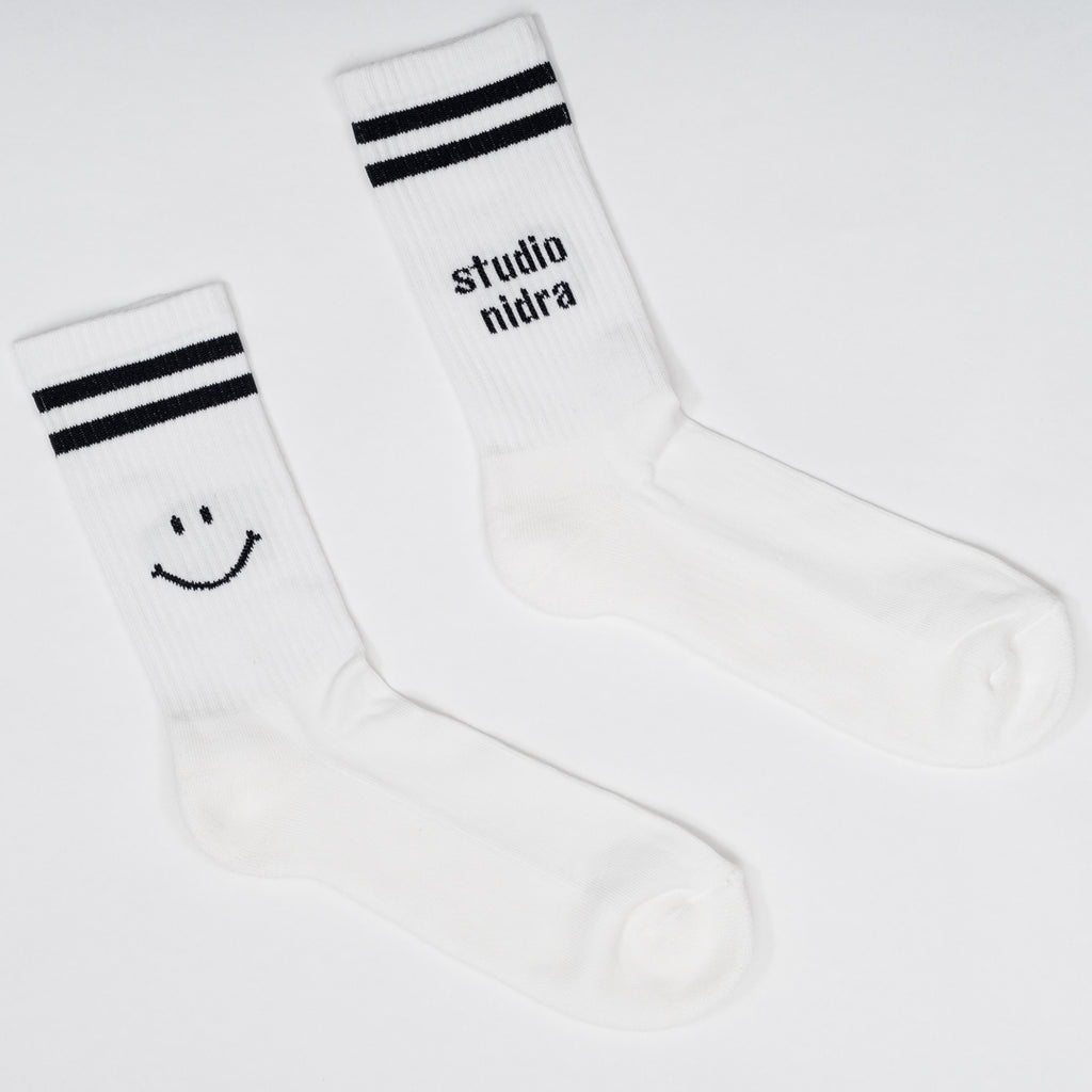 Studio Nidra breathable organic cotton crew socks - full view premium quality